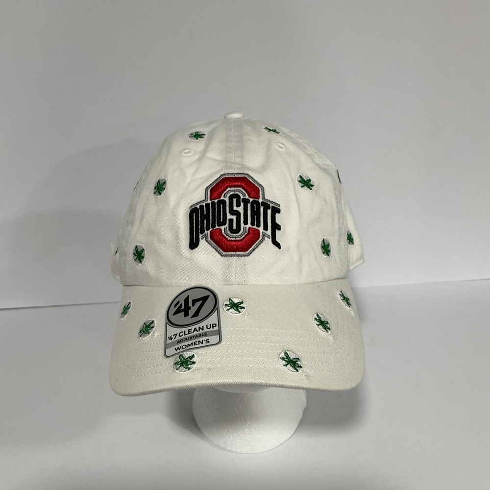 Ohio State Buckeyes '47 White Confetti Clean Up Cap Hat, Adjustable, New